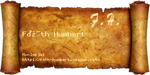 Fáth Humbert névjegykártya